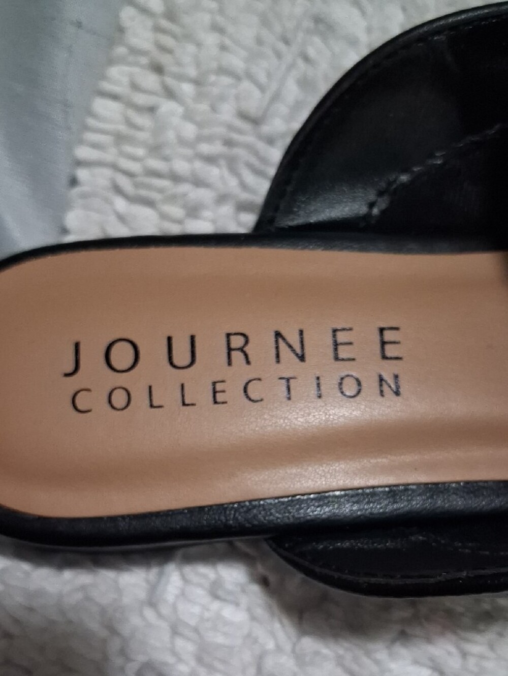 Journee Collection Men’s Black Slip-On Leather Mules - Picture 2 of 6